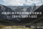 网络爆料事件中的黑料信息深度解读——【黑料吃瓜网多方追踪】