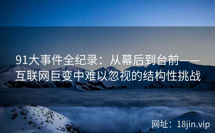 91大事件全纪录：从幕后到台前——互联网巨变中难以忽视的结构性挑战