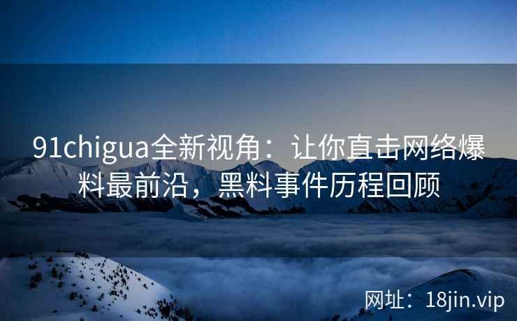 91chigua全新视角：让你直击网络爆料最前沿，黑料事件历程回顾